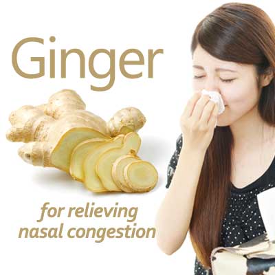 Ginger drink for relieving nasal congestion