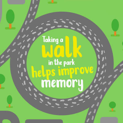 Taking a walk in the park helps improve memory Taking a walk in the park helps improve memory